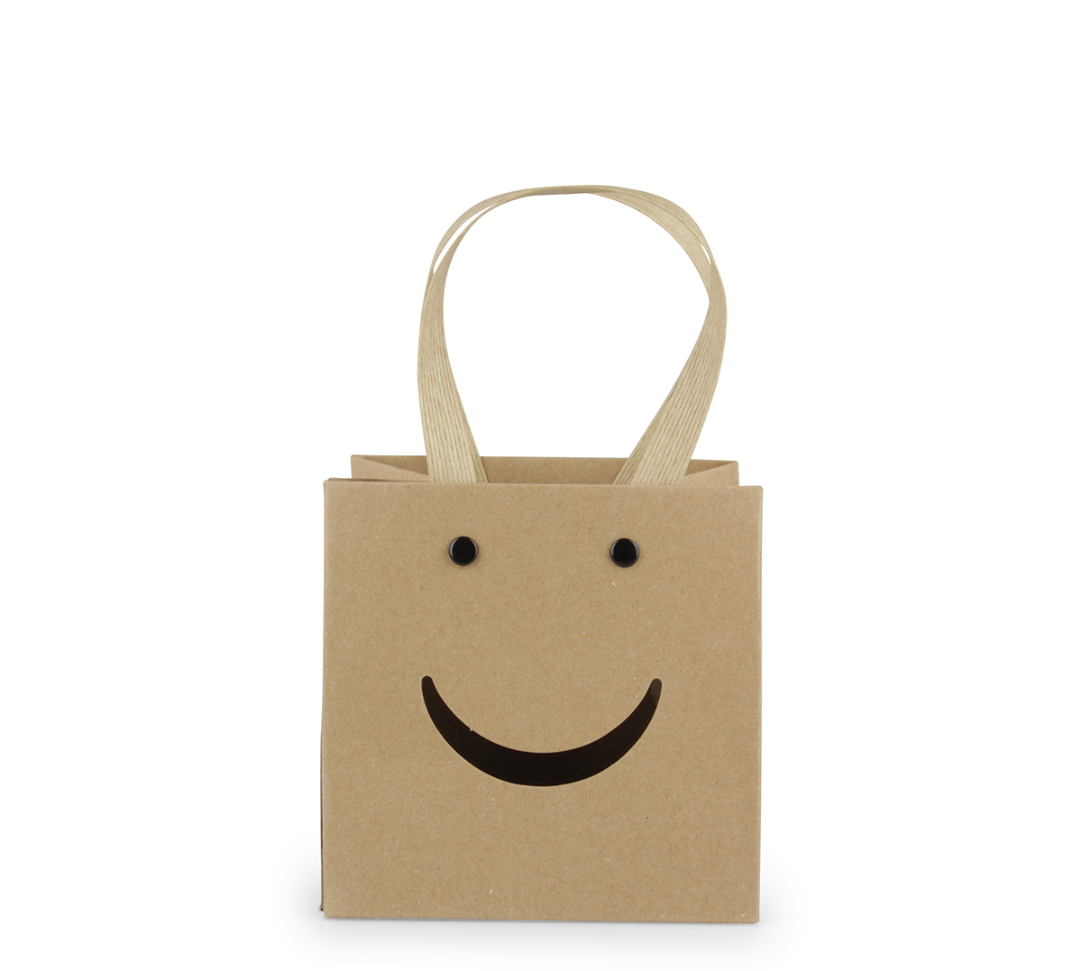 BORSETTA CON SORRISO H12 12X12CM. 12PZ. NAT.