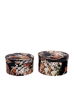 SCAT.VELV.A FIORI S/2PZ. H16-14 D28-26CM. --NETTO---------
