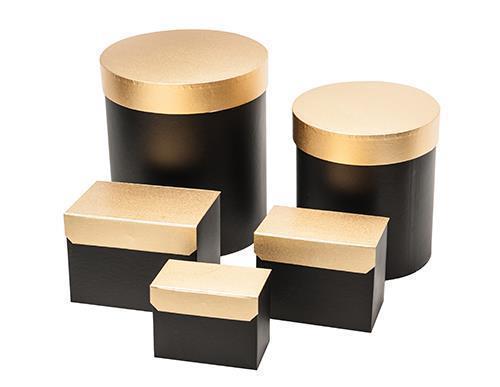 SCAT.RETT.S/3PZ.H13,5 12,5-10,5 L18,5-16-13,5CM. GLD/BLK
