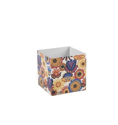 CUBO FOLK FLORAL 10PZ. 15X15X15CM.