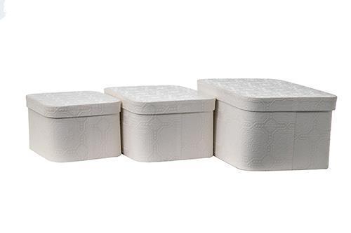 SCATOLE S/3PZ. H13-14-17 L24-28-32CM. BIANCO