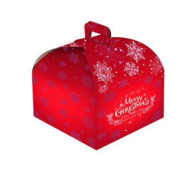 PANETT.BASSO 5PZ. 25X25X20CM. MERRY XMAS