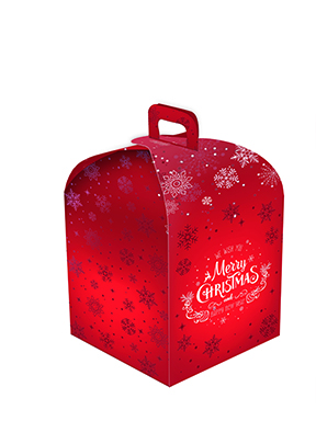 PANETT.ALTO 5PZ. 22X22X25CM. MERRY XMAS