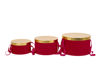 SCAT. VELLUTO REDGOLD S/3PZ. H14-18-22  D25-30-36CM.