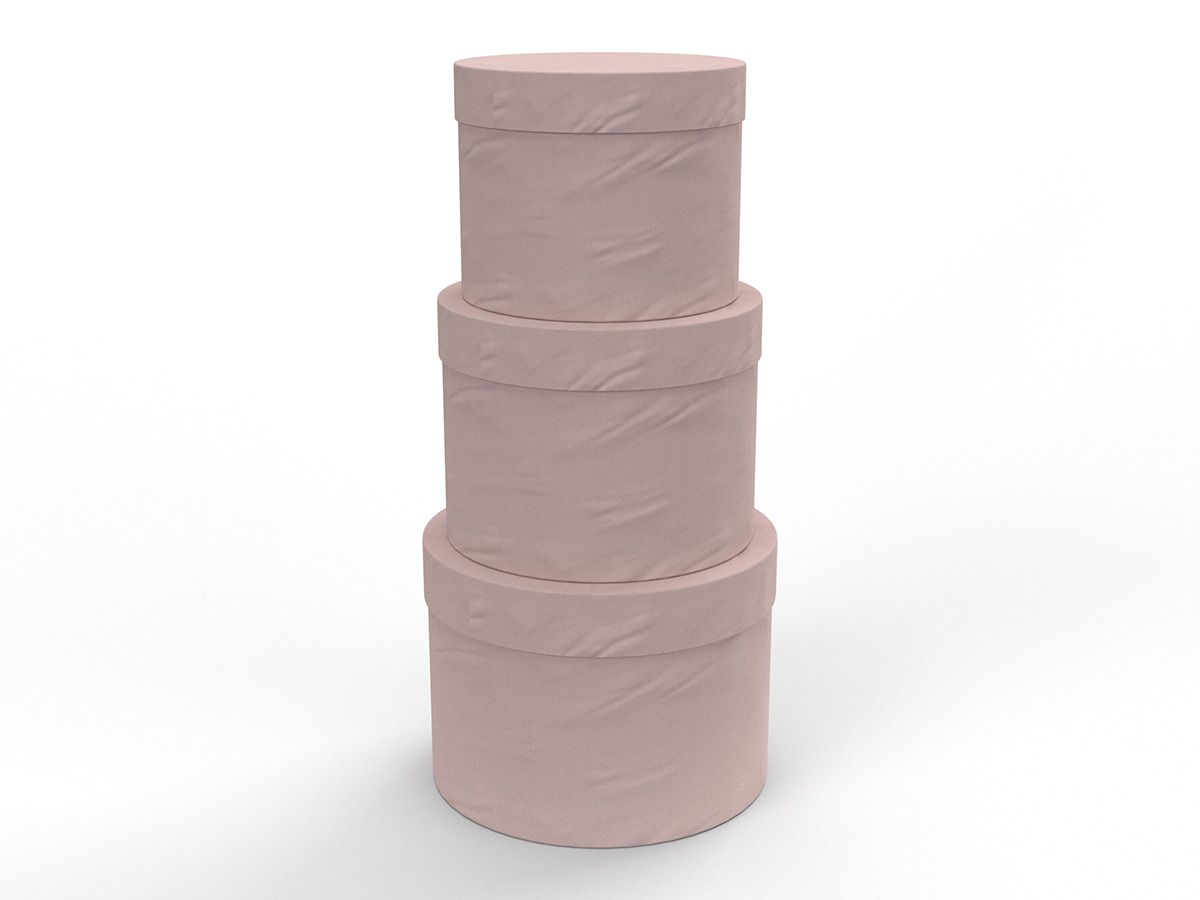 SCAT.TONDE VELOURS S/3PZ. D13-15-17CM. LT PINK