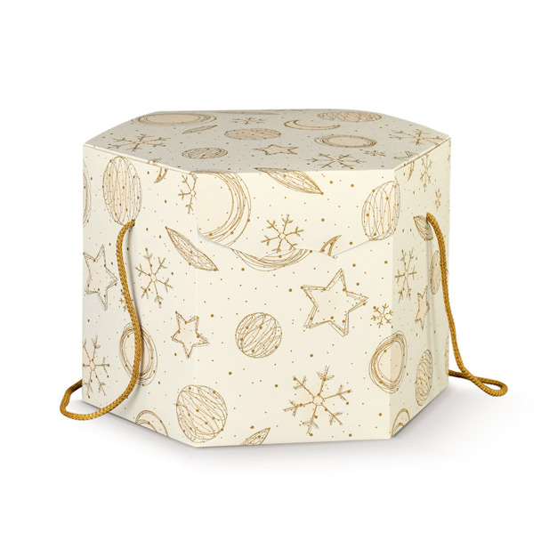SEGRETO ESAG. C/CORD. 24,5X24,5X18CM. WHITE UNIV