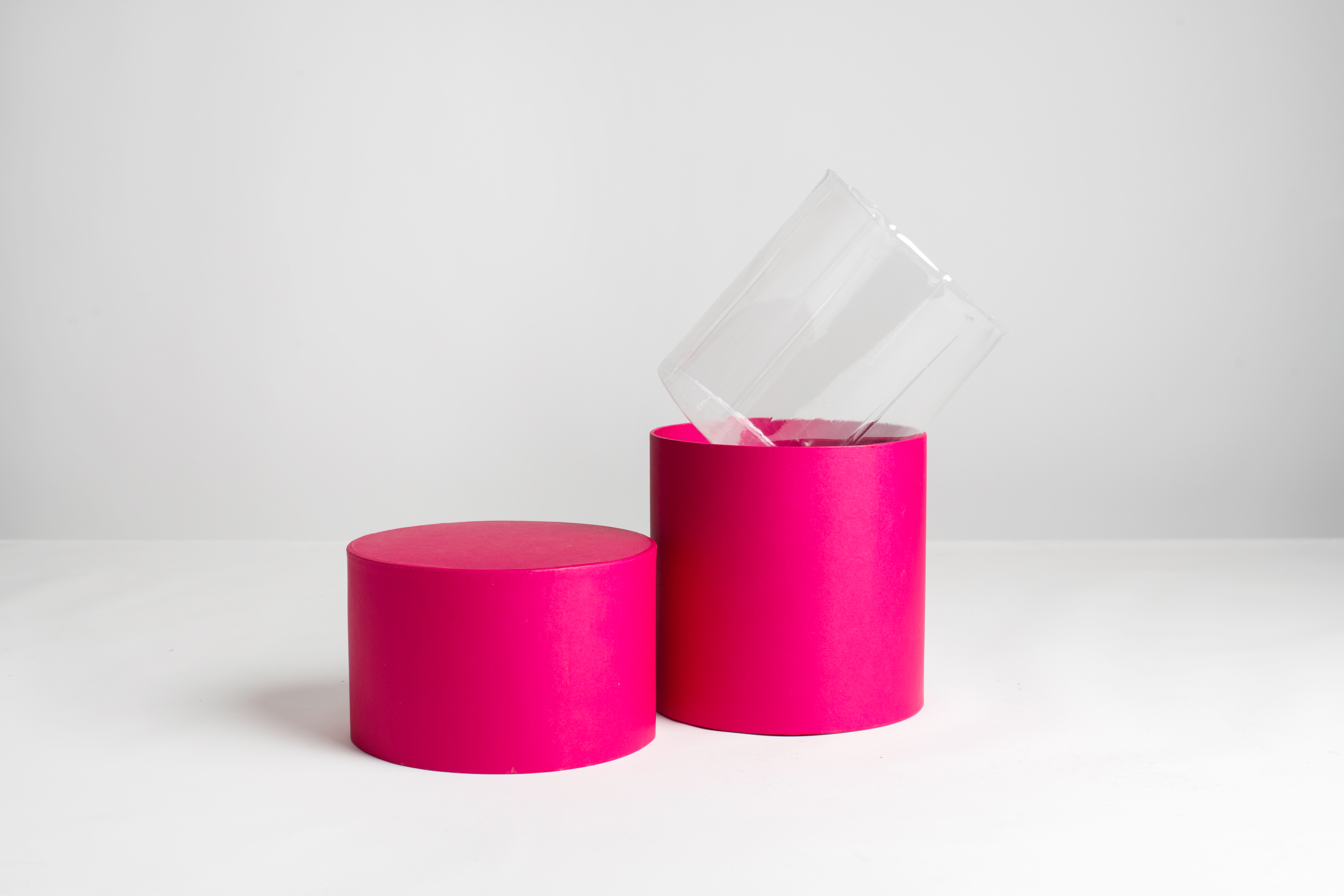 SCATOLA FASH.S/2PZ C/PLAST. D18-20 H10-12  FUXIA