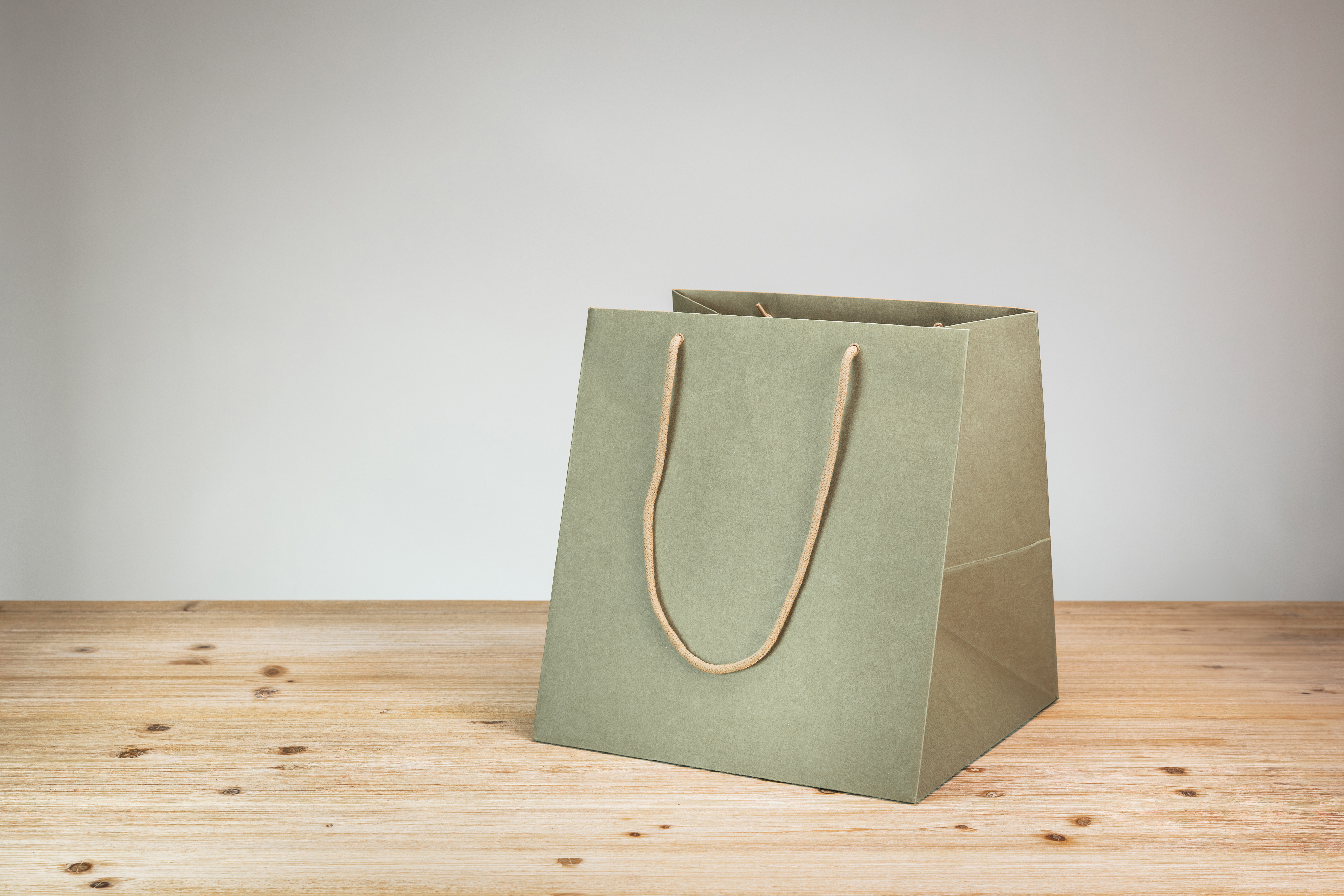 SHOPPER PREMIUM 300GR. 26X26 H26CM. 3PZ. SALVIA