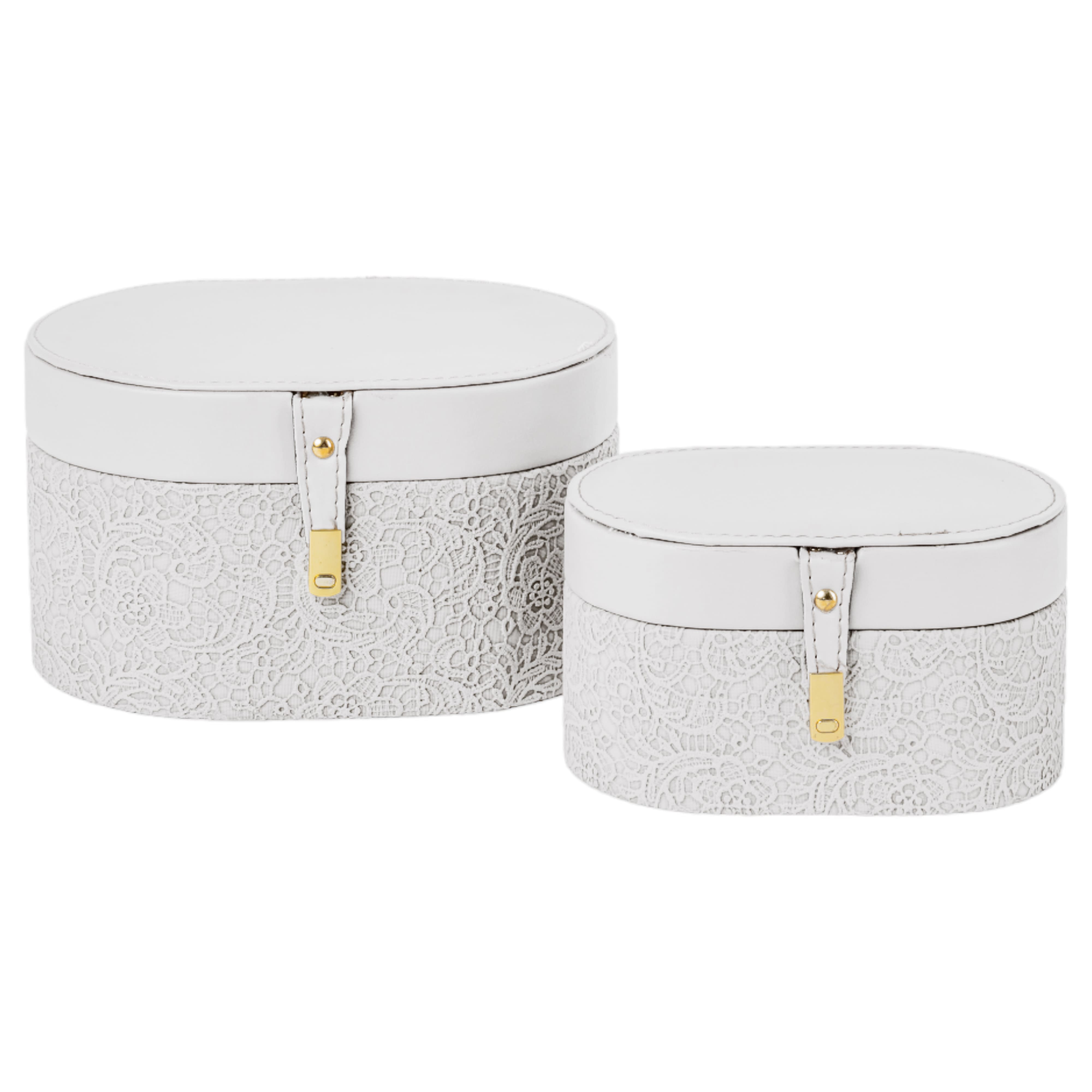 BAULETTO OVALE S/2PZ. 18X12 H10 24X17 H13CM. WH