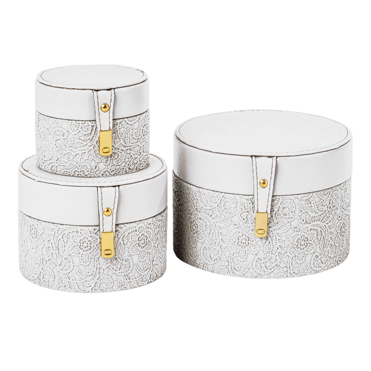 BAULETTO TONDO S/3PZ. D12-15-20 H9-12-14CM. WH