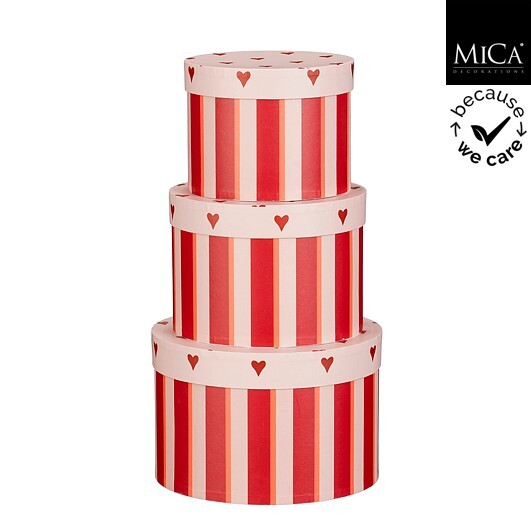 SCAT.BIANCO ROSSO S/3PZ. D15-18-21 H12-13-14CM.
