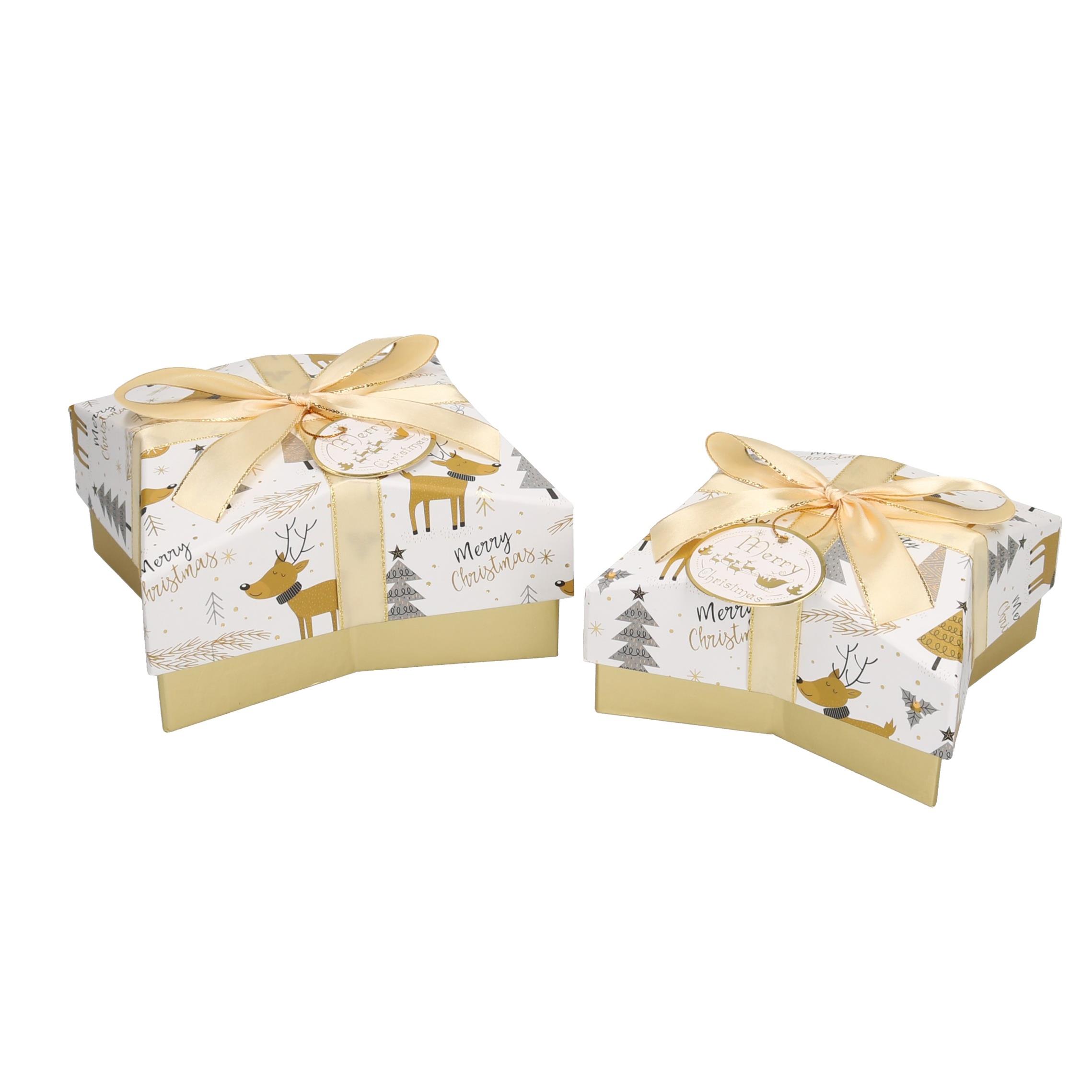 SCAT.STELLA S/2PZ. 14X14 H6 17X17 H9 BIANCO ORO