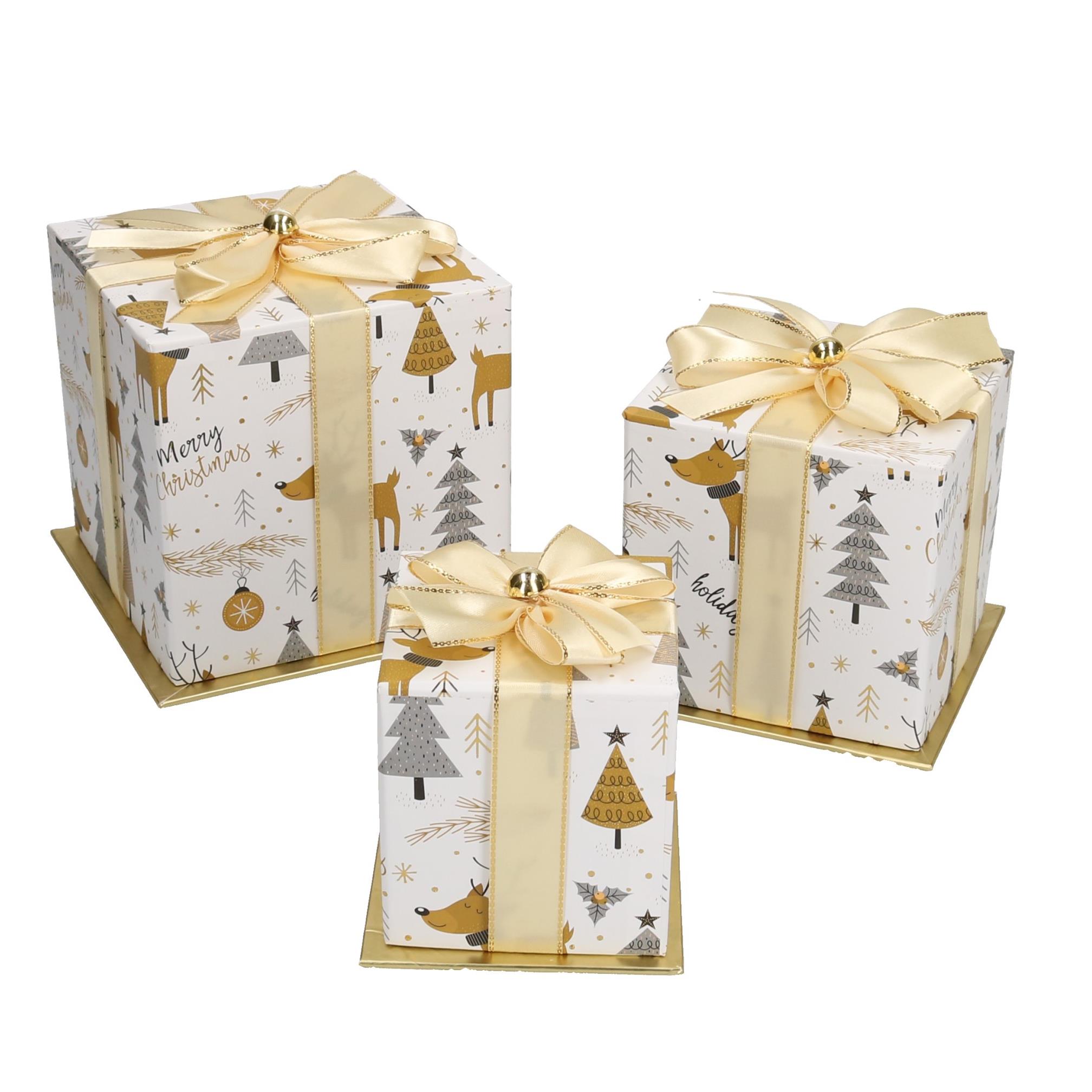 SCAT.CUBO S/3PZ. 9-11,5-14 H9-10-12,5CM. BIANCO ORO