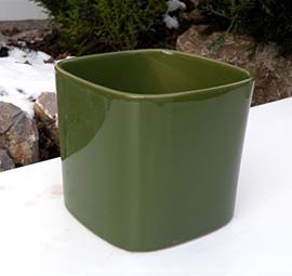 VASO CERAMICA H12,5 14X14CM. VERDE