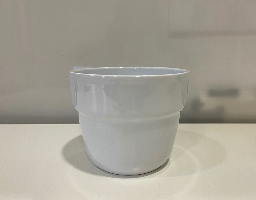 VASO CON BORDO D14CM. BIANCO