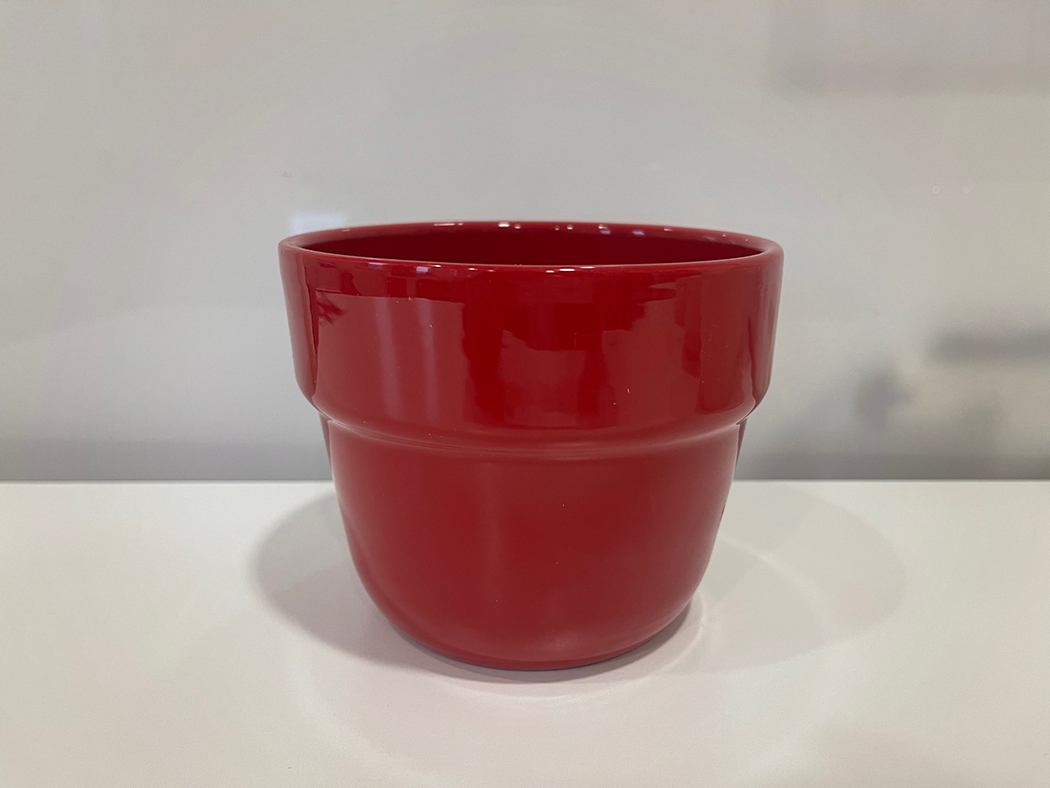 VASO CON BORDO D14CM. ROSSO