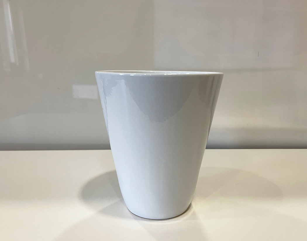 VASO ALTO ORCHID. D14CM.  BIANCO