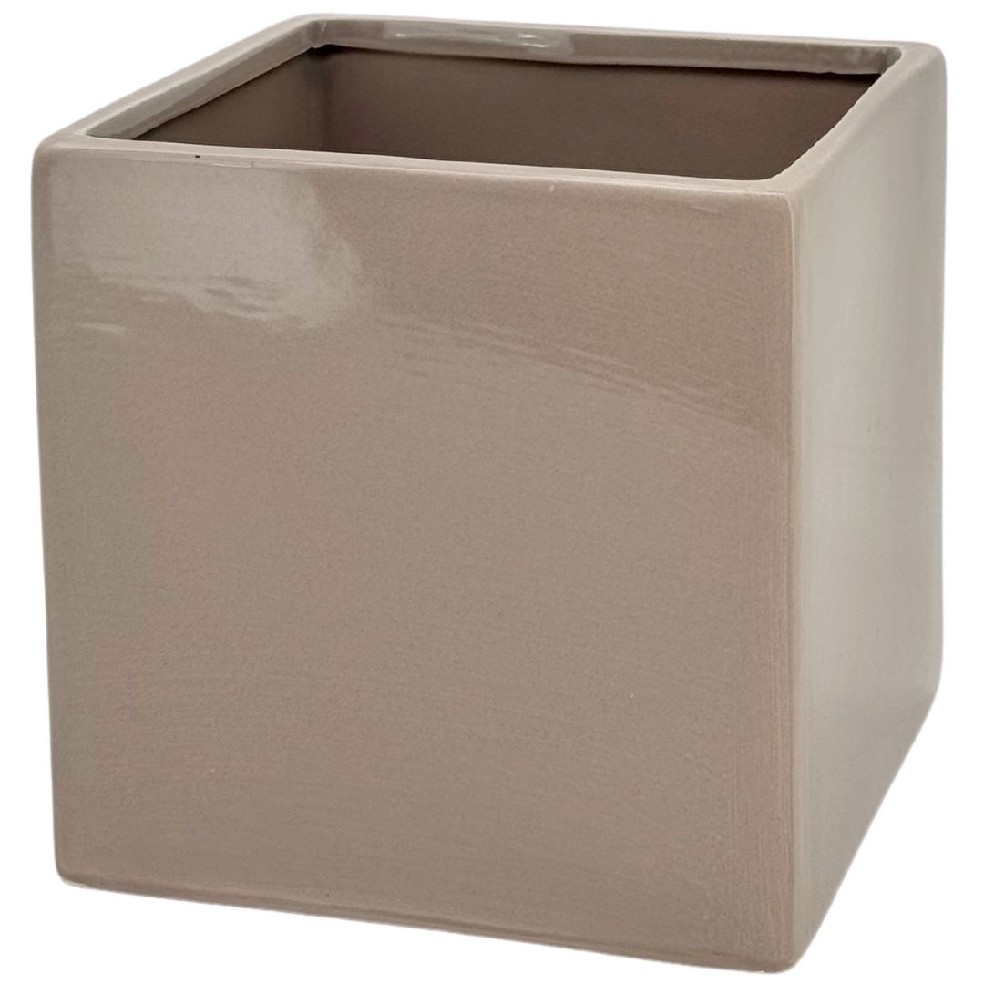 CUBO CERAM. 13X13 H13CM. 4PZ. TORTORA