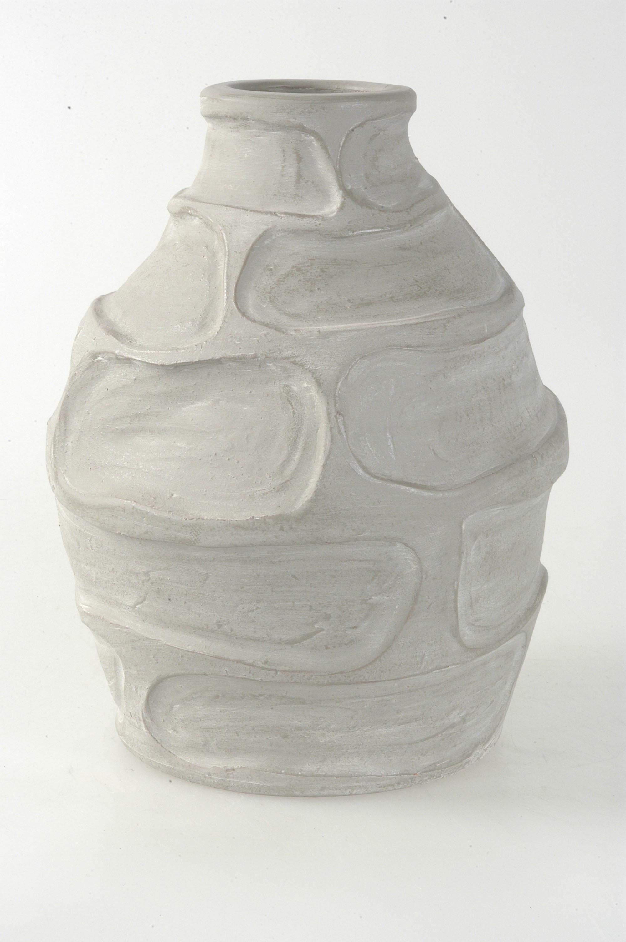 ANFORA CLAY H47 D38 RELIEF GREY