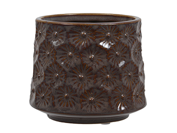 PORTAVASO C/FIORI H14 D15,5CM. DK LILAC