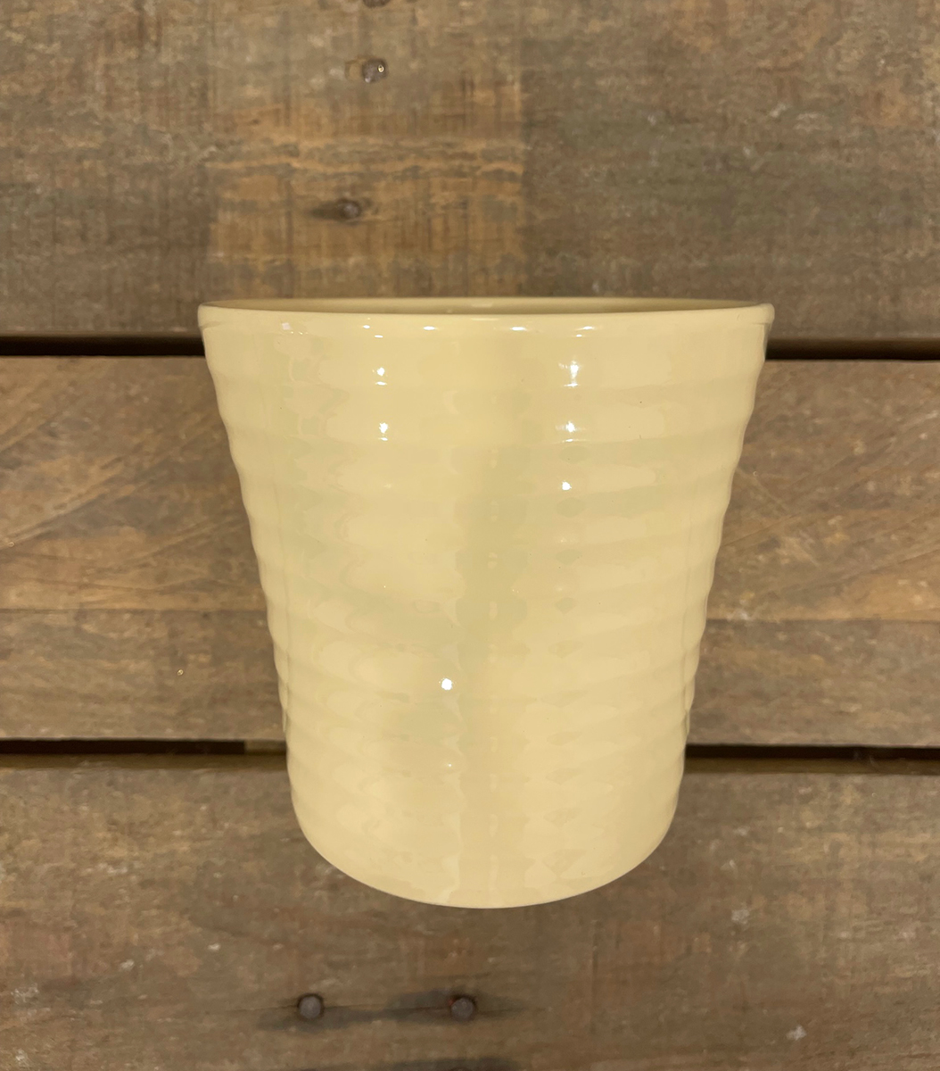 VASETTO PER ORCHIDEA A RIGHE D14CM. BEIGE