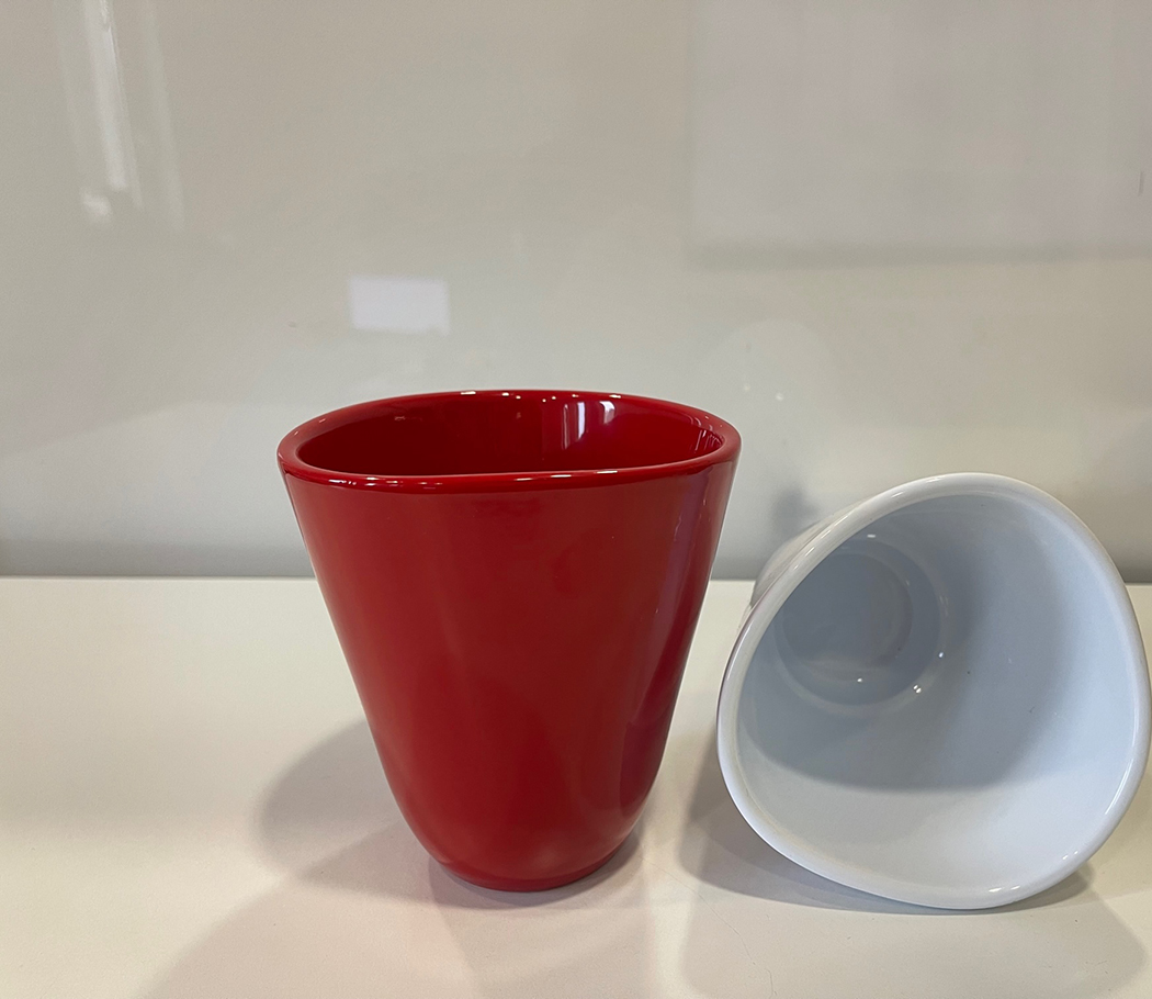 POT ORCHIDEA TRIANG. D12CM. ROSSO
