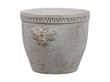 PORTAVASO CEM.DECORO ORO H13,5 D15CM.