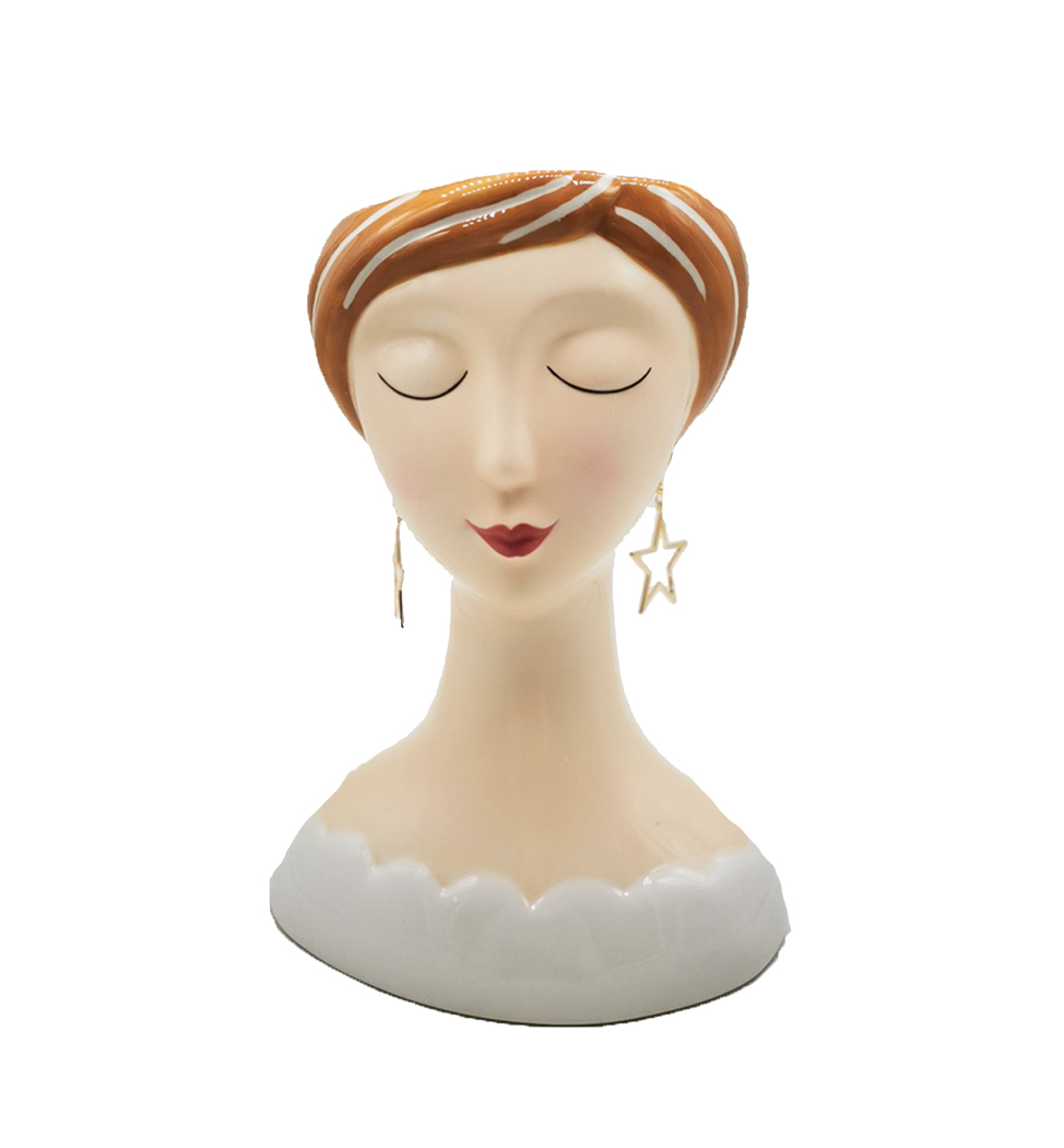 TESTA DONNA C/ORECCH. H21 15,5X11,5CM.