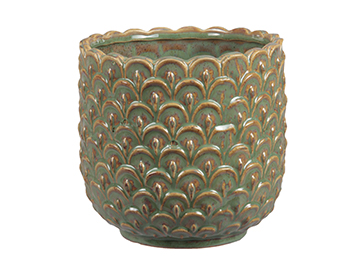 PORTAVASO C/MOTIVO H13 D13,5CM. VERDE