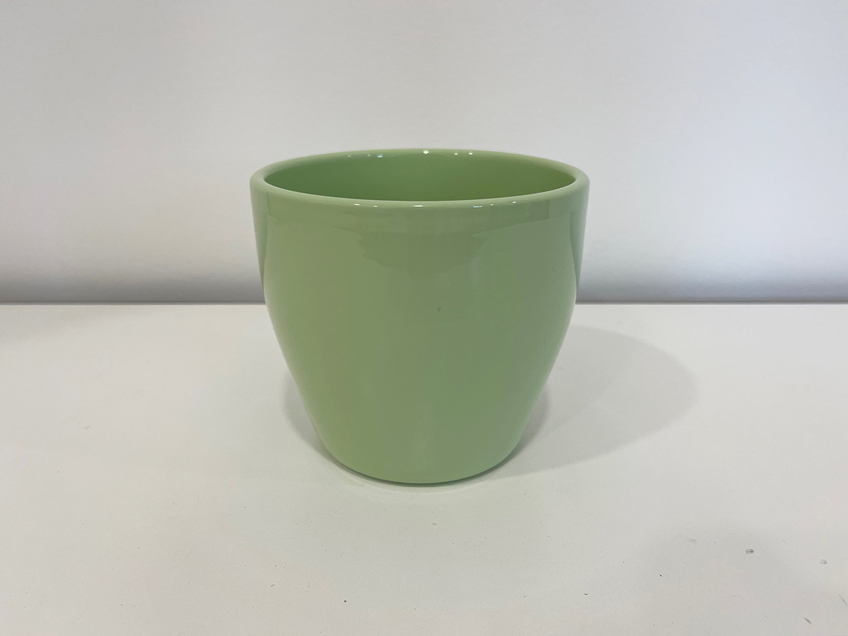 VASO PER PIANTE D13CM. VERDE PAST. GL