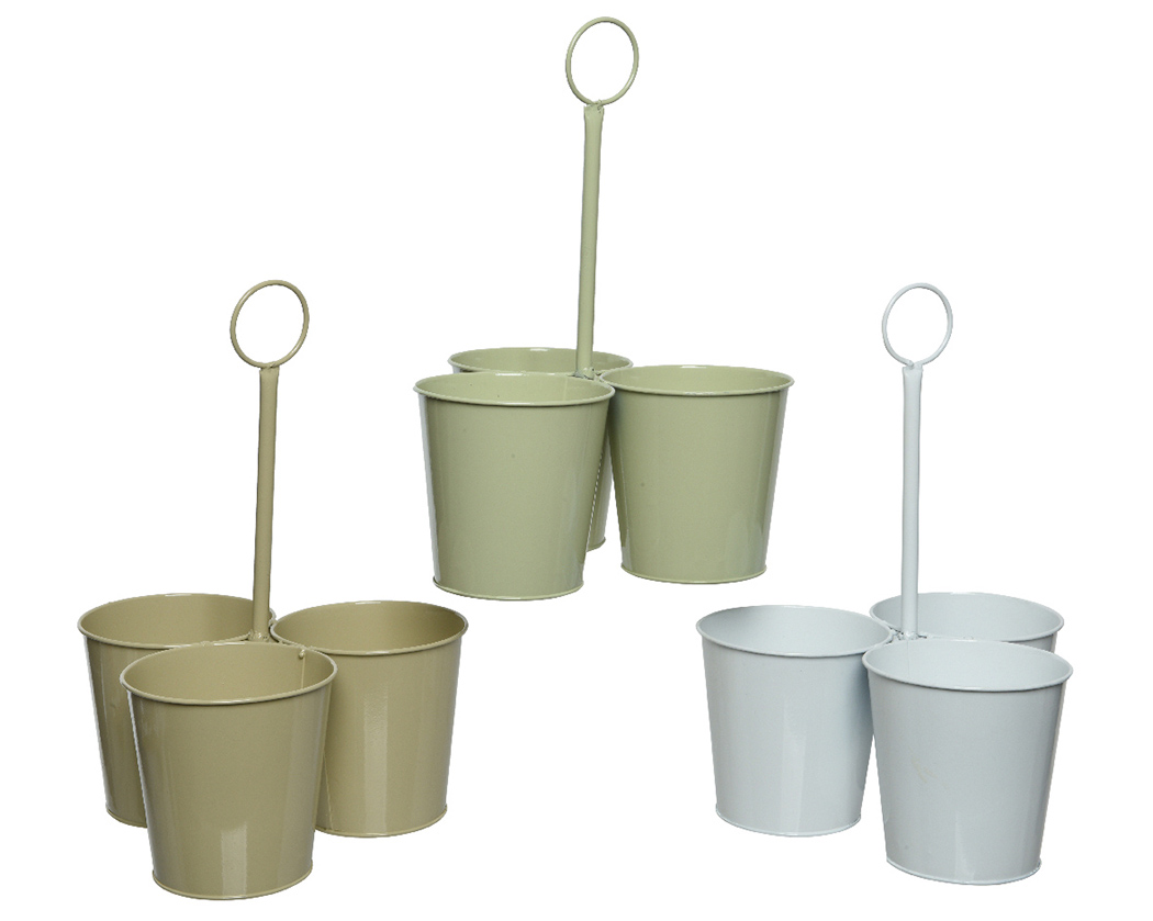 PORTAVASO TRIO H35 D12CM. MET. TORTORA