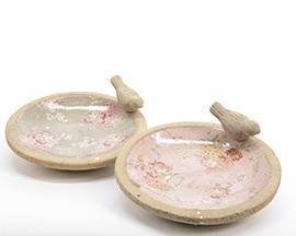 BIRDFEEDER W/FLWRS D25X8CM.PINK