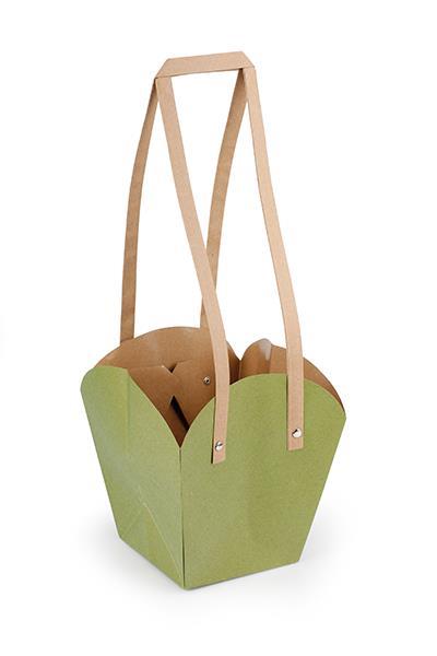 BORSA CARTA IMPERM. H18,5 X16,5CM. 10PZ. VERDE