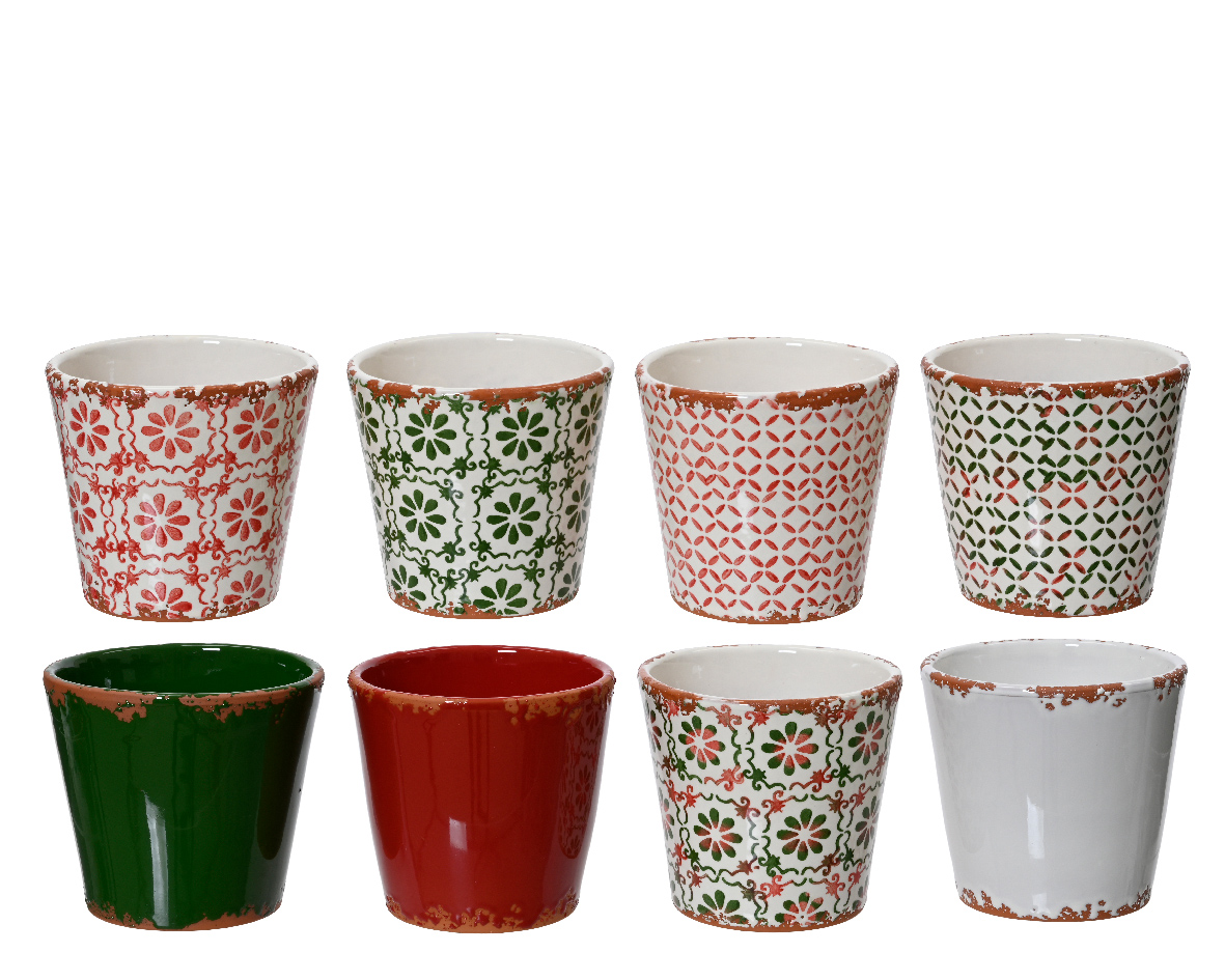 VASETTO TERRAC. D14 H13,5CM. 8PZ.COL ASS.
