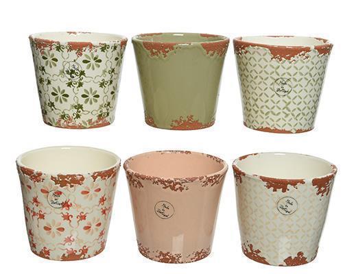 VASETTO TERRAC.H12,8 D14CM. 3PZ.ASS. ARANCIO