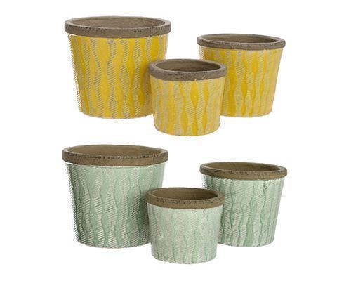 POT TERRAC. S/3PZ. D13-16-19 H10-13-16CM. GIALLO
