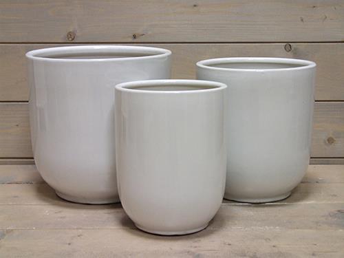 VASO TND S/3PZ. D29-24-19 H30-27-25CM. BIANCO