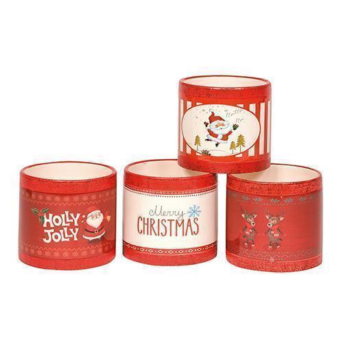 POT TERR.NATALE D135 H125CM. 4PZ.ASS. RED/WH