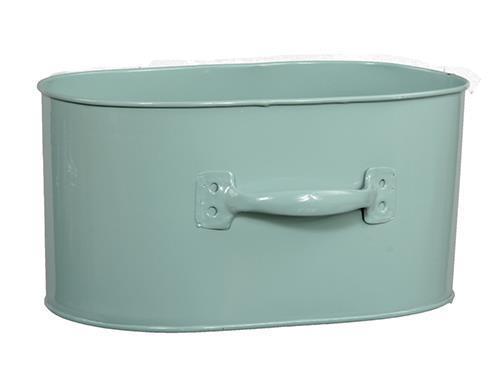 VASO OVALE METALLO D21X13 H11CM. VERDE