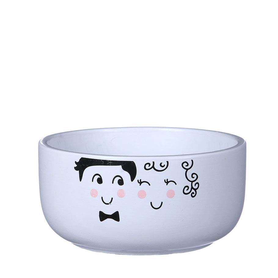 CIOTOLA C/FACCINA D18 H9CM. 3PZ. BIANCO