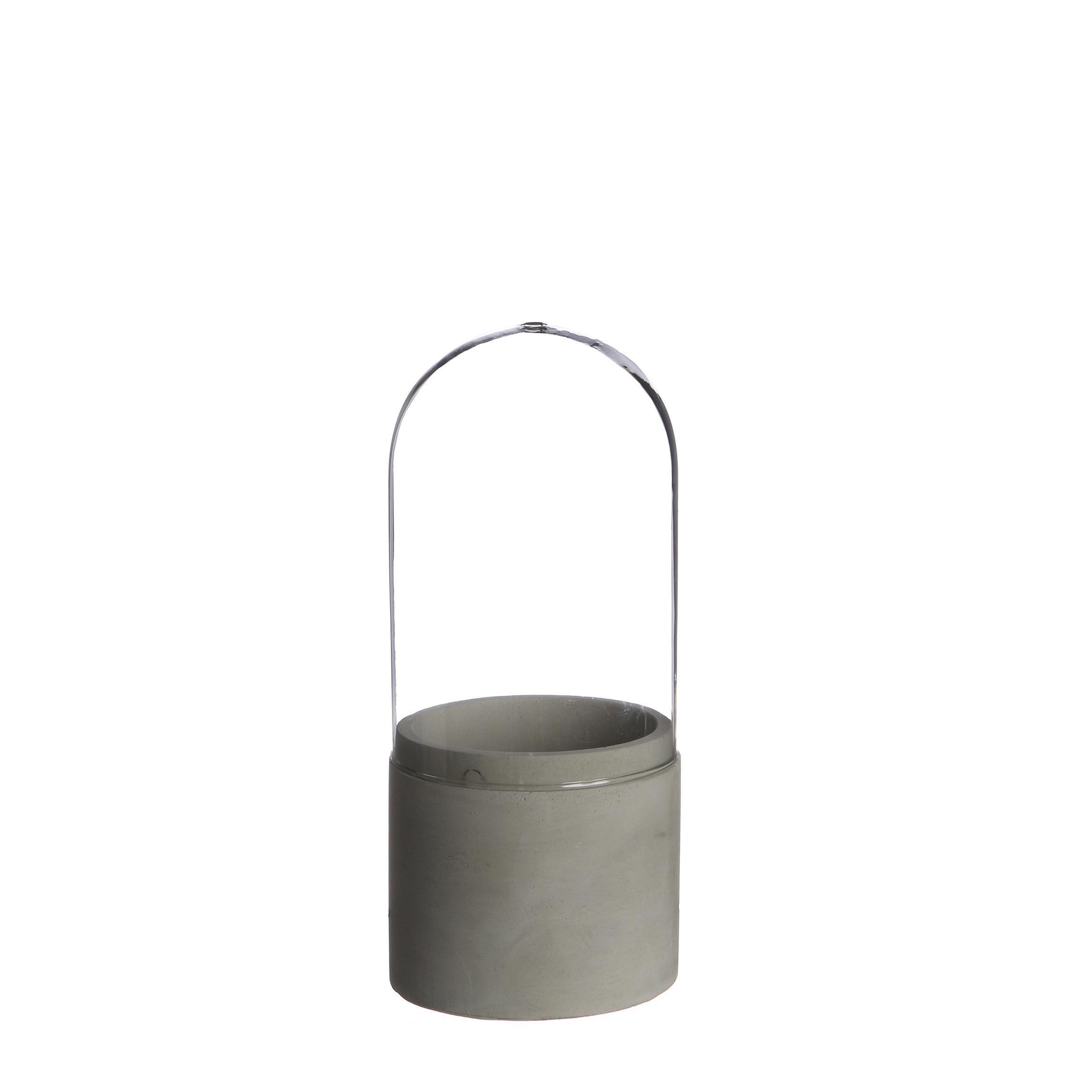 CILINDRO CEM. C/CAMPANA VETRO D10 H24CM.