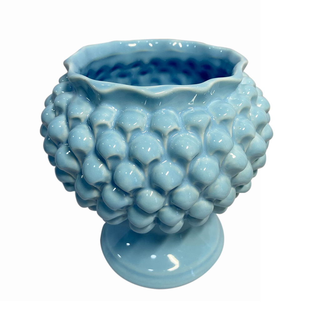 VASO PIGNA C/BASE D15 H15CM. AZZURRO