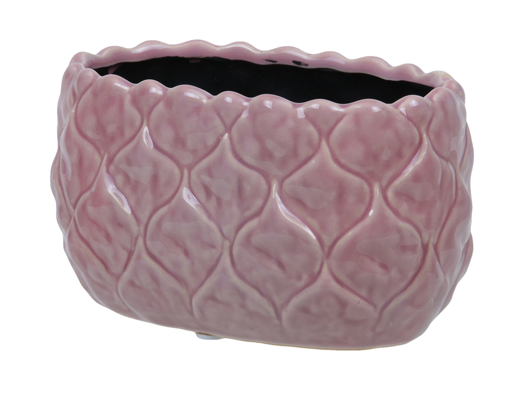 VASO OVALE PINEAPPLE D17X11 H10CM. ROSA