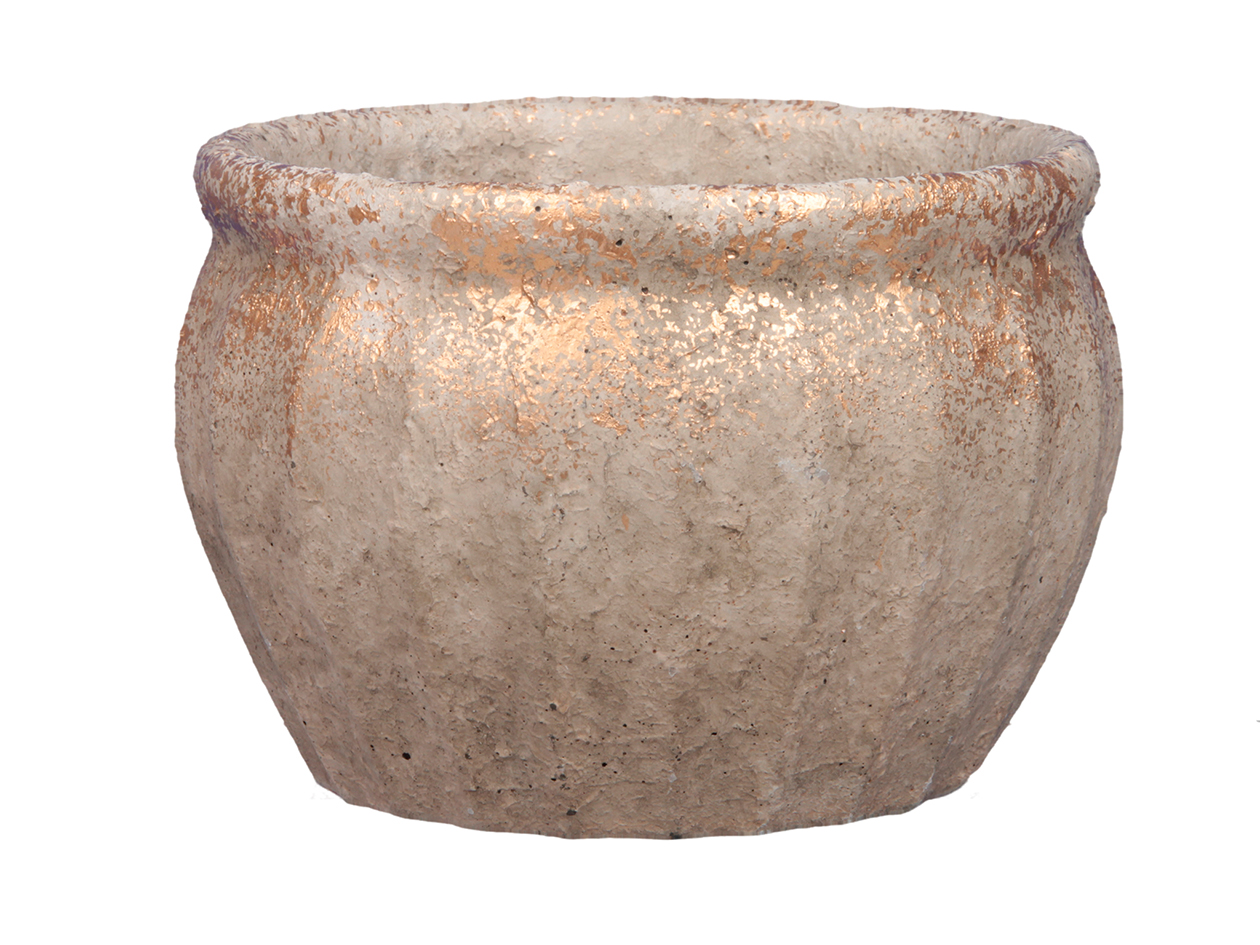 VASO CEMENTO D18 H12CM. ANT.GOLD