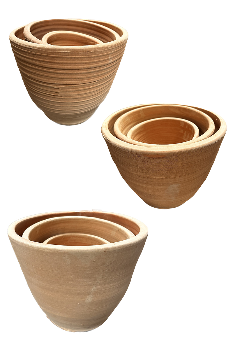 VASI TERRACOTTA S/3PZ. D24-30-38 H23-26-32CM.