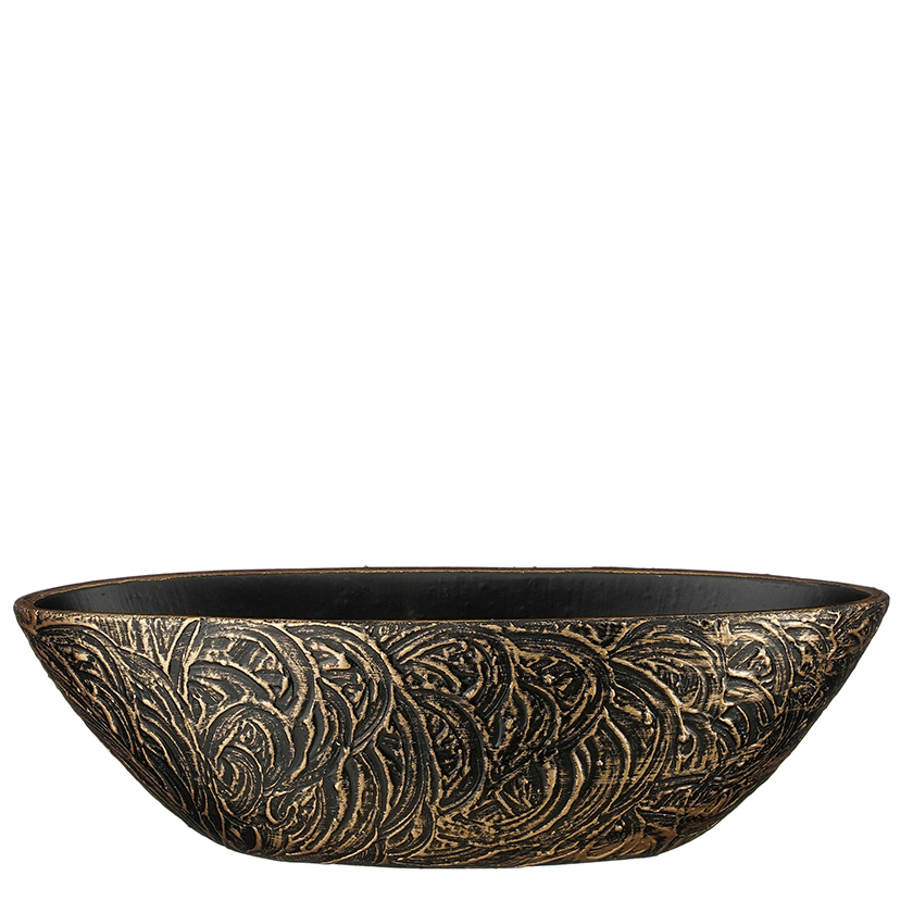 CIOTOLA ARTHUR OVALE 48X19 H15CM. BLACK GOLD