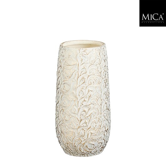 VASO ARTHUR D17,5 H35CM. OFF WHITE GOLD