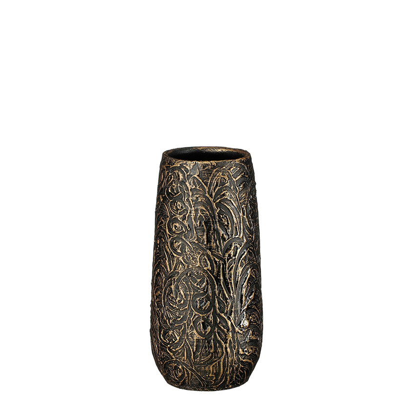 VASO ARTHUR D17,5 H35CM. BLACK GOLD