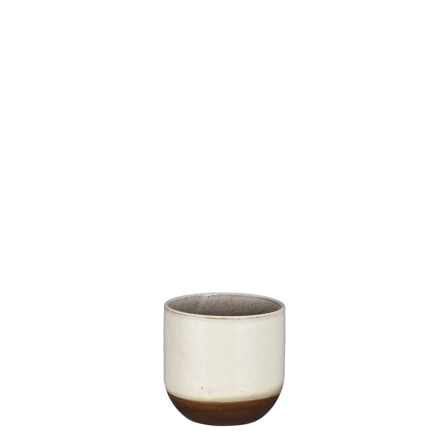 VASO TONDO D14 H13CM. 2PZ. BIANCO F.DO TABACCO