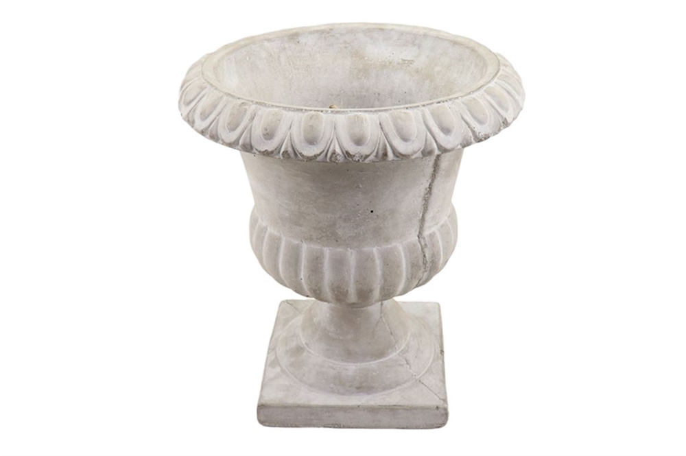VASO CON PIEDE D27,5 H30,5CM. CEMENTO
